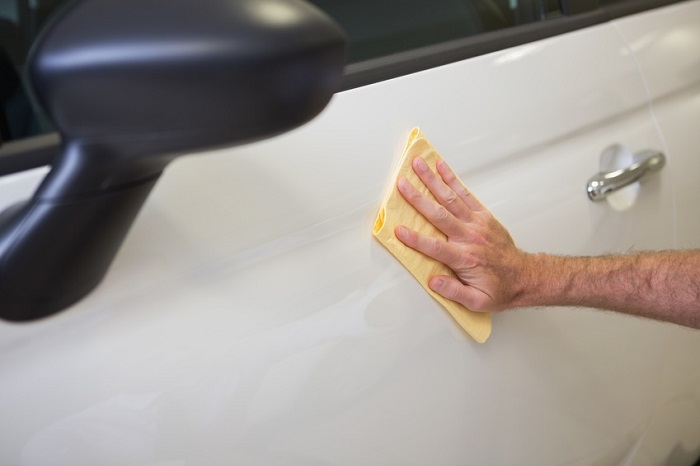 Washing car as part of Volvo maintenance